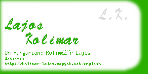 lajos kolimar business card